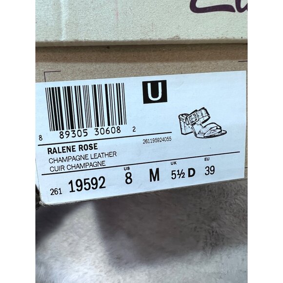 Clarks Ralene Rose Champagne Leather Sandals women Size 8M With Box - Picture 5 of 8